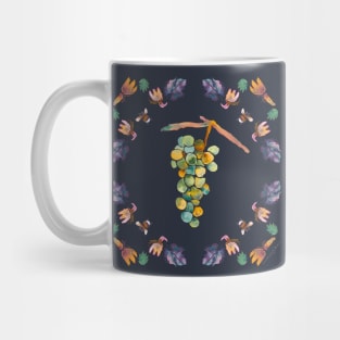 Green Grapes Mosaic Watercolor Mug